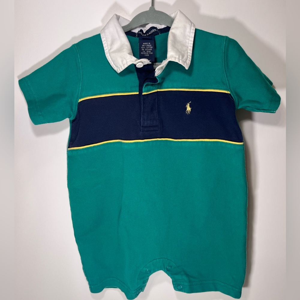 Polo Ralph Lauren green romper for 6-12